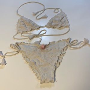 Victoria’s Secret white lace bikini